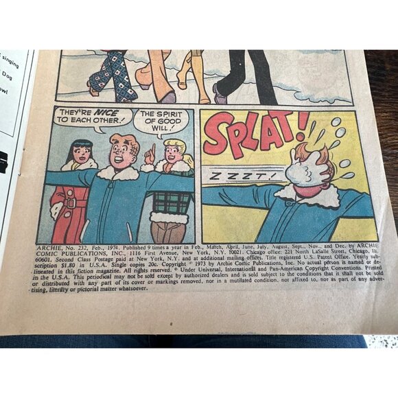 Archie Comics #232 February 1974 Comic Issue Vintage Retro Bagged Boarded - Picture 3 of 4